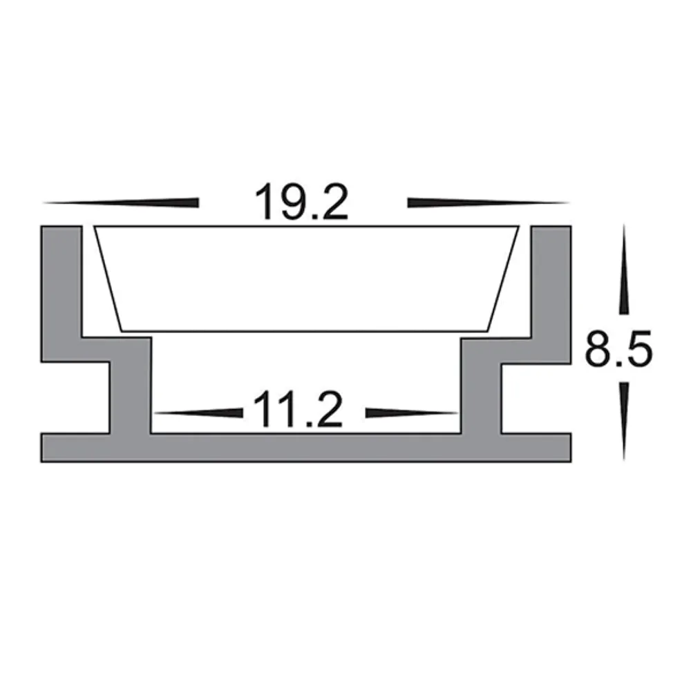 19mm x 9mm Silver Foot Trafficable Square Step Tread Aluminium Profile Havit Lighting HV9698-1908