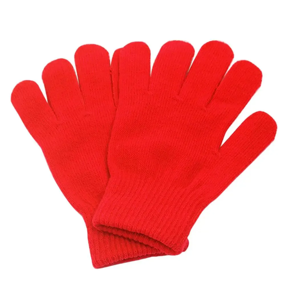 1Pair Magic Glove Girls Boys Kid Full Finger Stretchy Knitted Winter Warm Pick Gloves Mixed Color Knitted Gloves 2 models