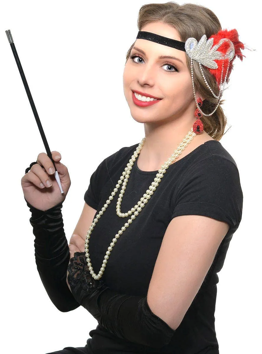 20s Red Chain Headband 5 Piece Gatsby Accessory Set