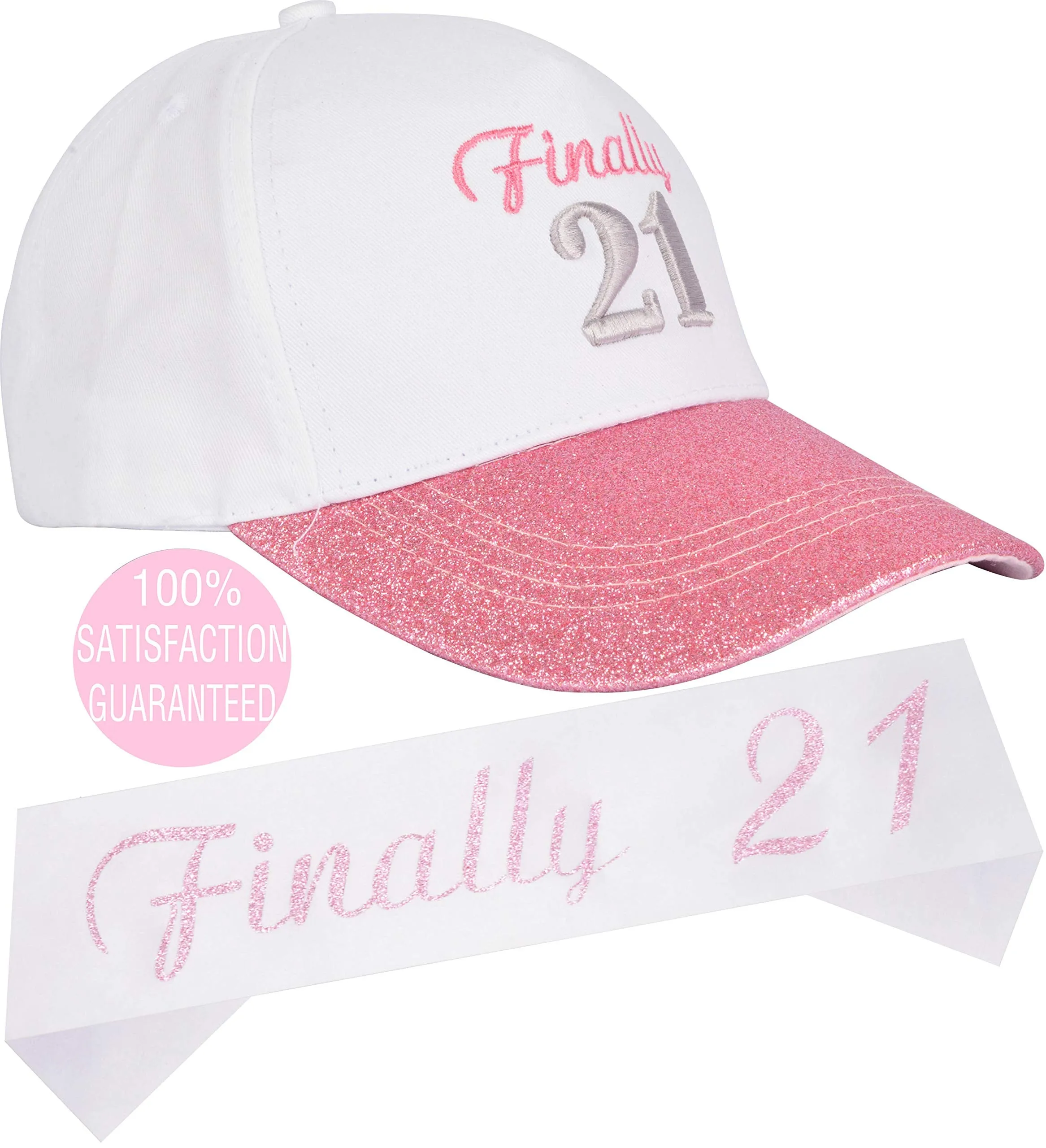 21st Birthday Gifts for Women, 21 Birthday Hat Pink, 21 Birthday Sash,21st Birthday