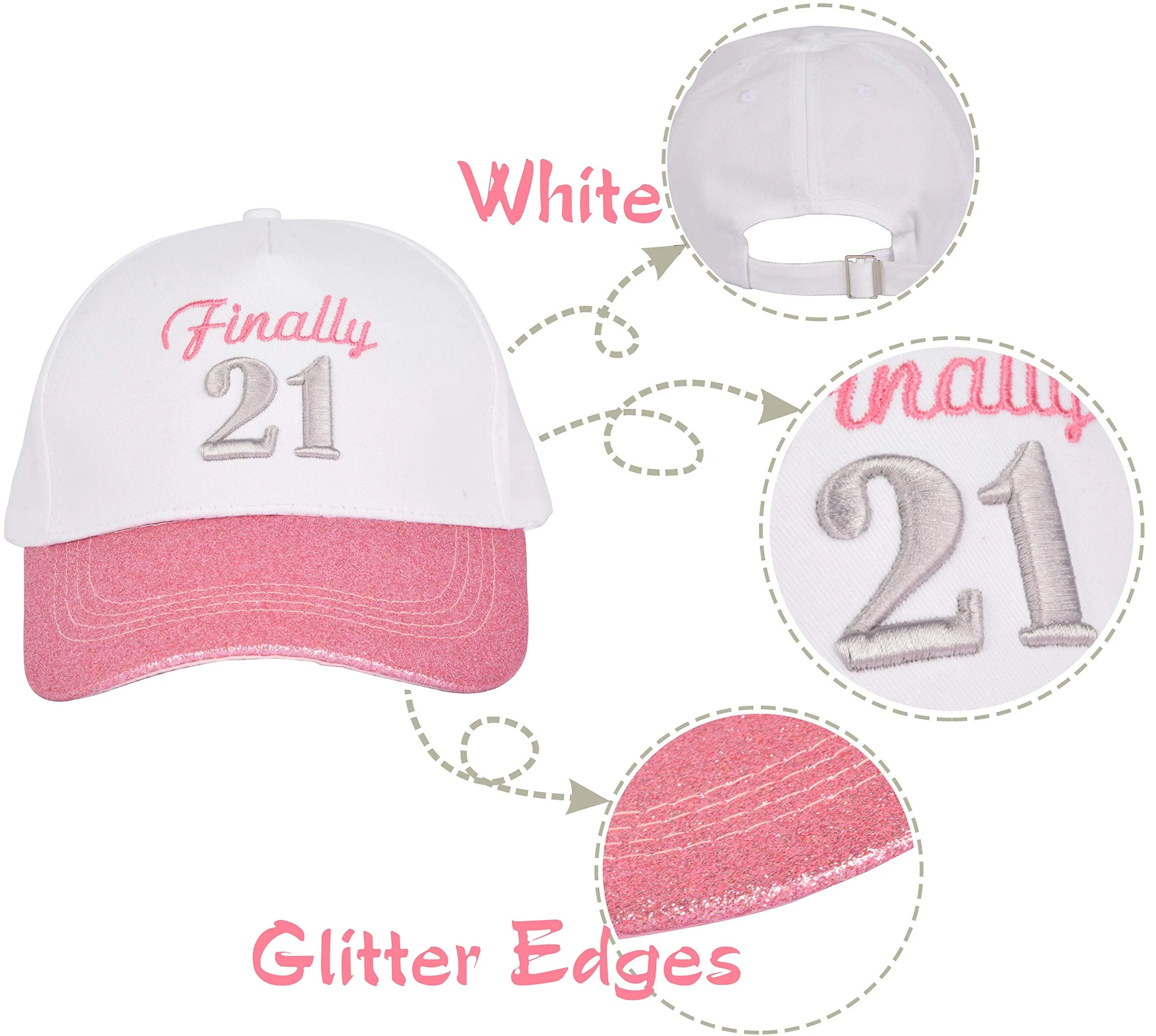 21st Birthday Gifts for Women, 21 Birthday Hat Pink, 21 Birthday Sash,21st Birthday