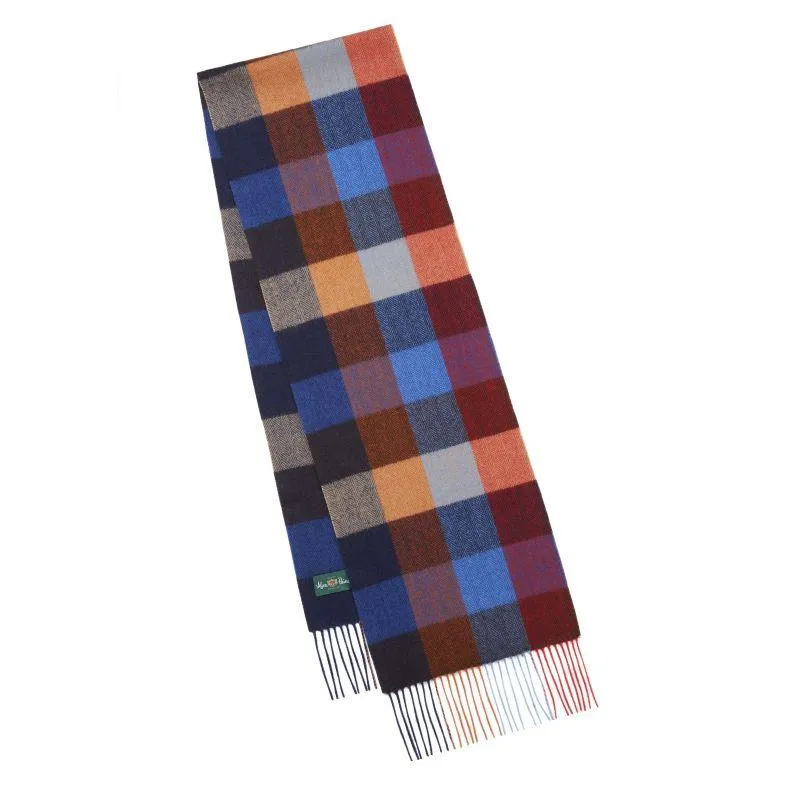 Alan Paine Linton Lambswool Scarf (30 x 200cm) - Navy