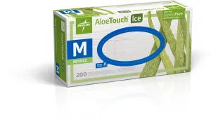 AloeTouch ICE Powder-Free Nitrile Exam Gloves, Various Sizes