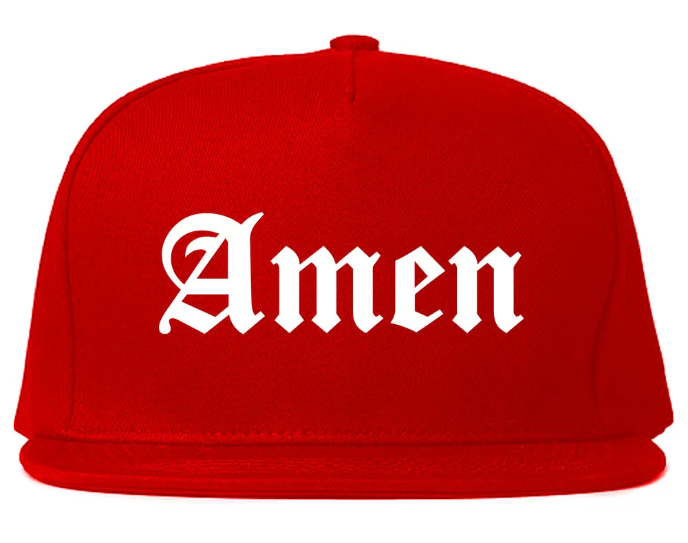 Amen Old English Prayer Mens Snapback Hat