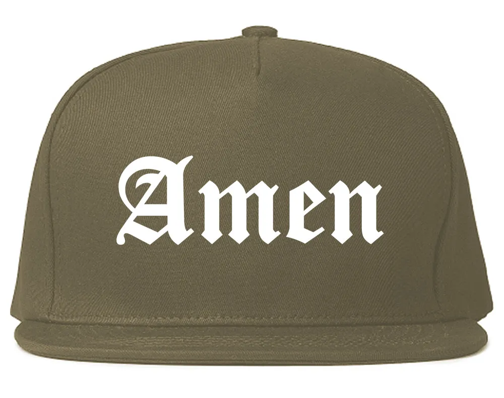 Amen Old English Prayer Mens Snapback Hat