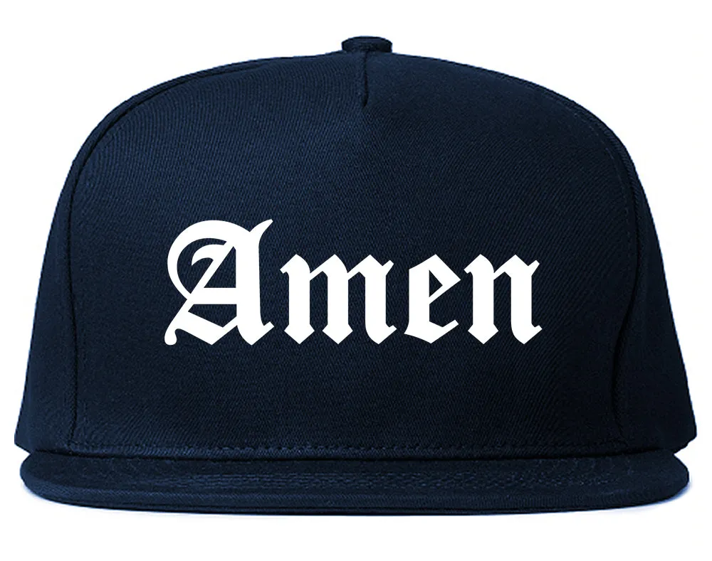 Amen Old English Prayer Mens Snapback Hat