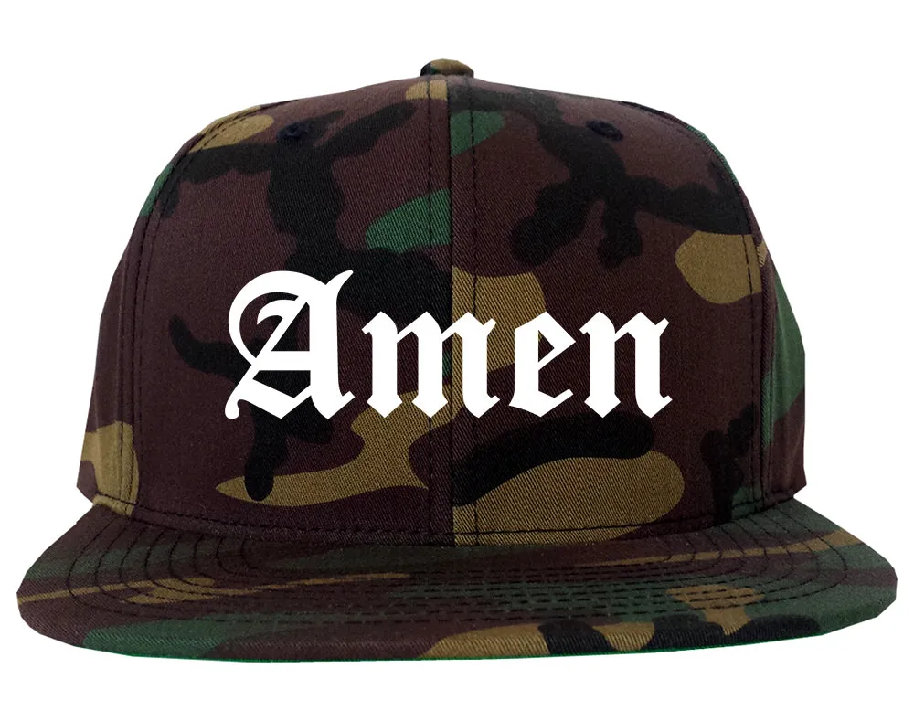 Amen Old English Prayer Mens Snapback Hat