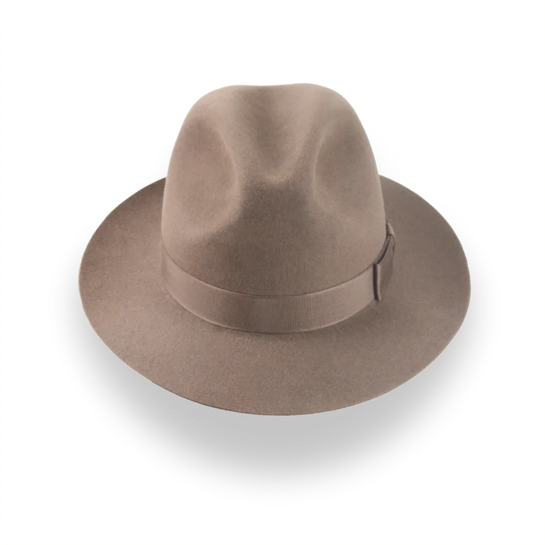 Artisanal Taupe Brown Fedora Hat with Center-Dent Crown | The Fortis