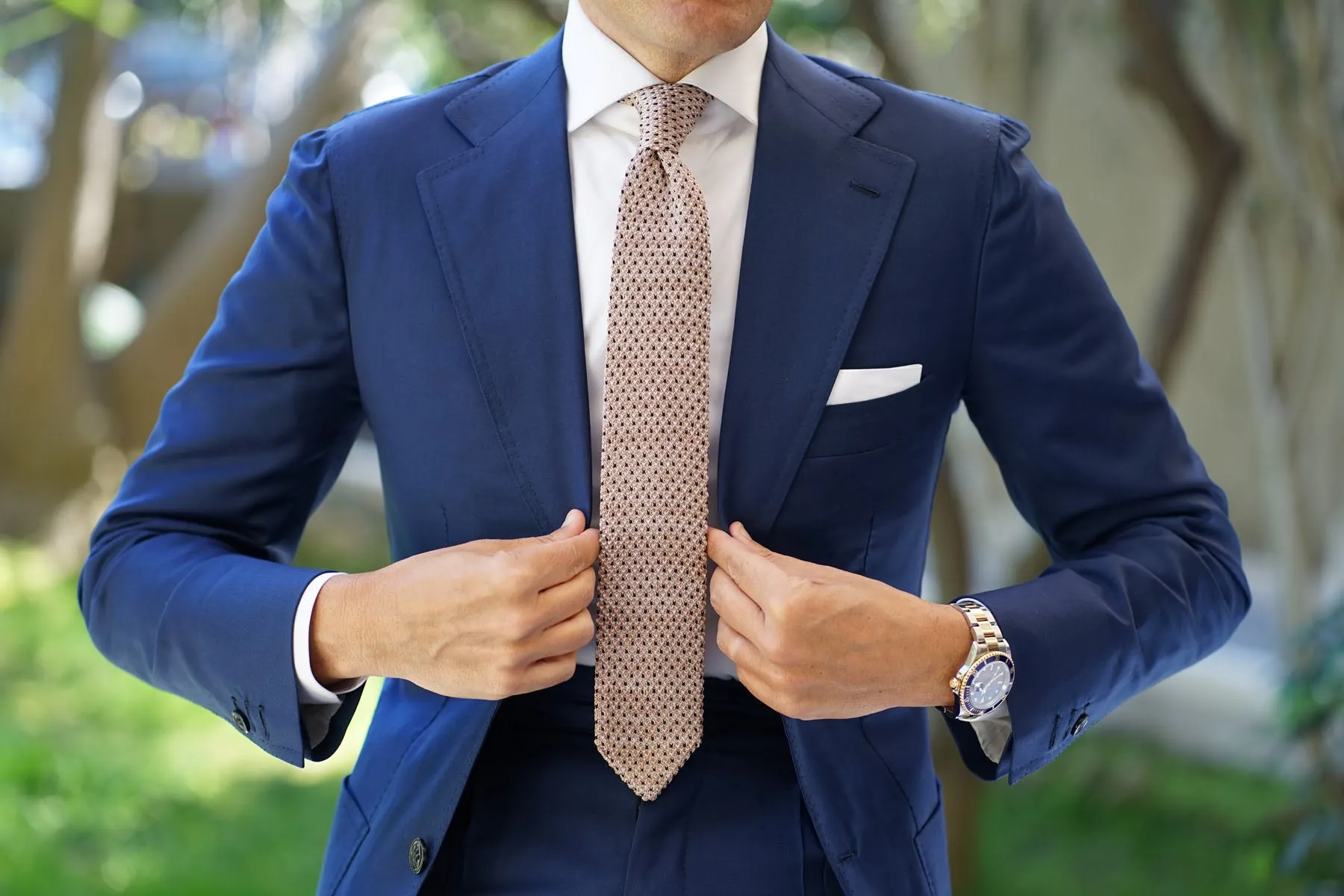 Aukai Polka Dot Knitted Tie