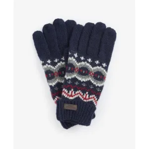 Barbour Case Fairisle Mens Gloves - Blue Granite