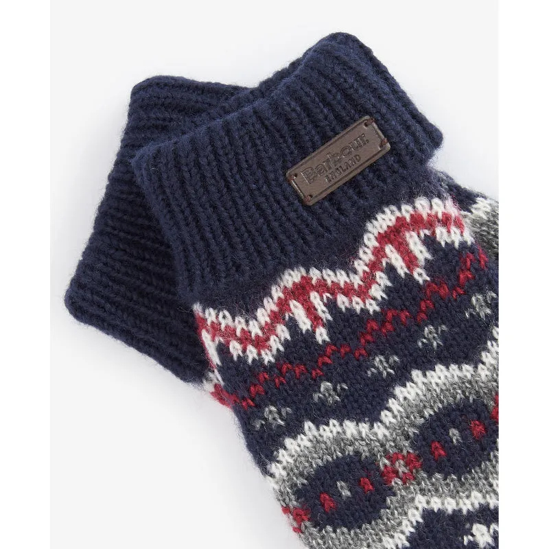 Barbour Case Fairisle Mens Gloves - Blue Granite