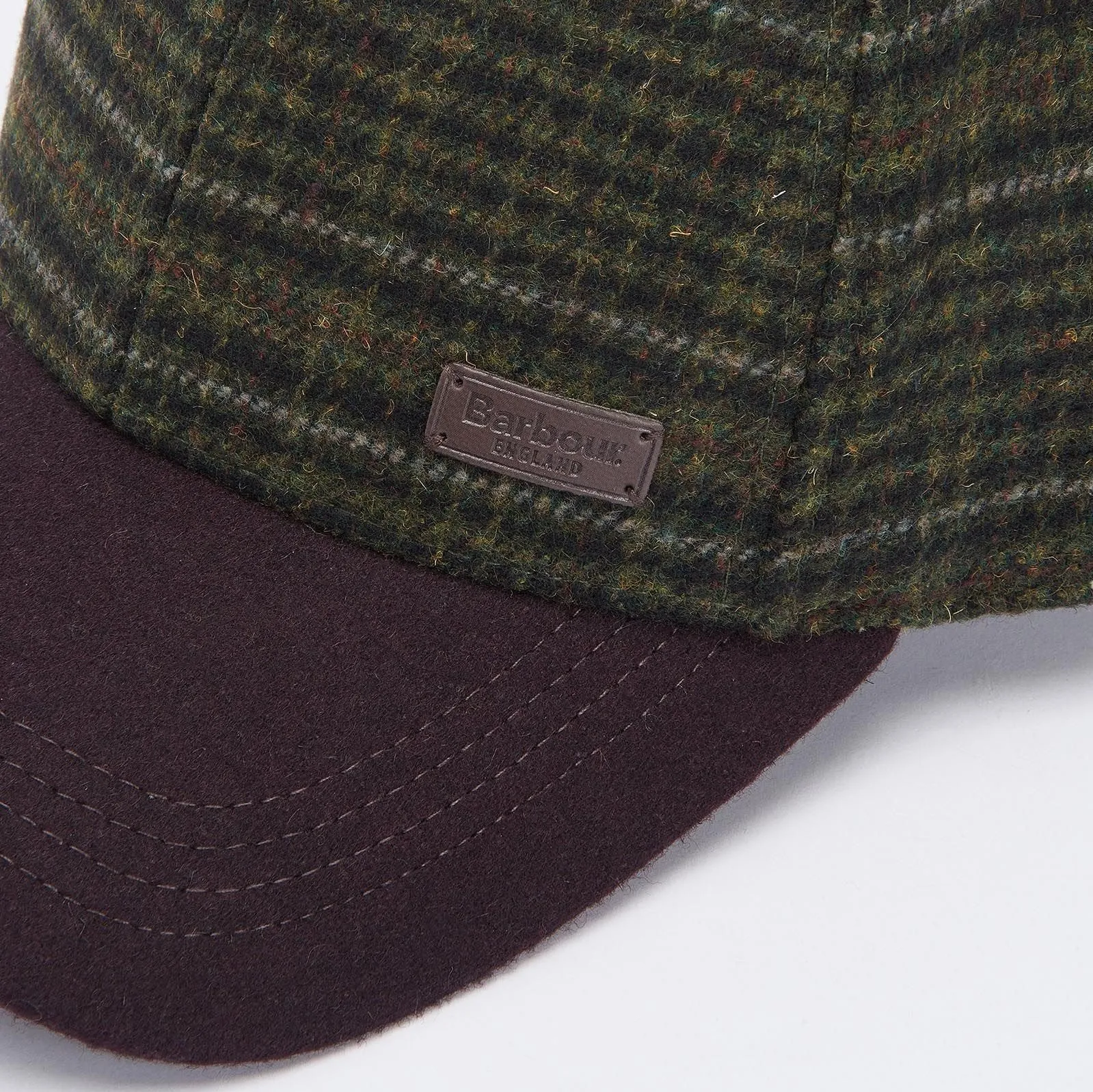 Barbour Men's Clyde Sports Cap in Brown/Olive Plaid