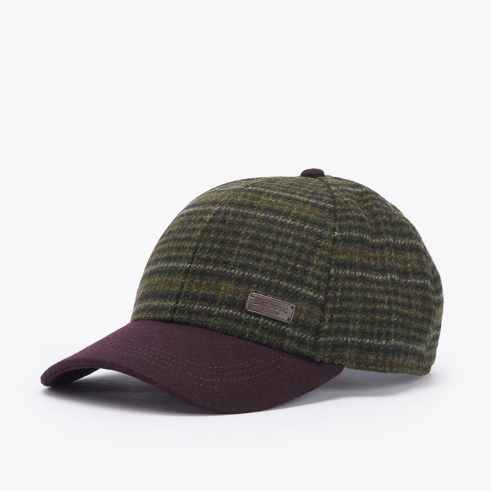 Barbour Men's Clyde Sports Cap in Brown/Olive Plaid