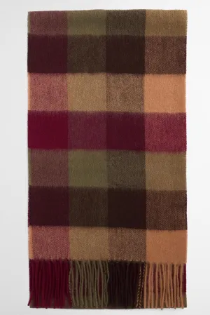 Barbour Scarf large tattersall scarf in Tawny Port USC0005RE98