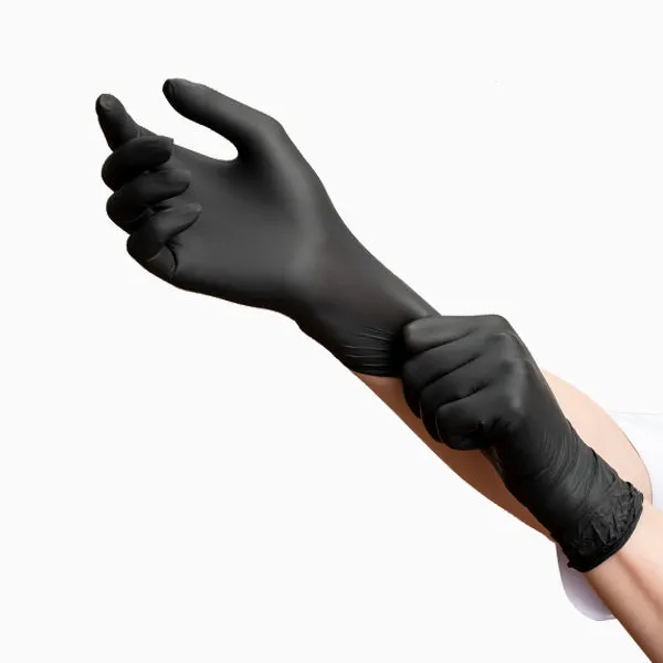 Barneys Nitrile Disposable Gloves Powder Free - Black - EXTRA SMALL