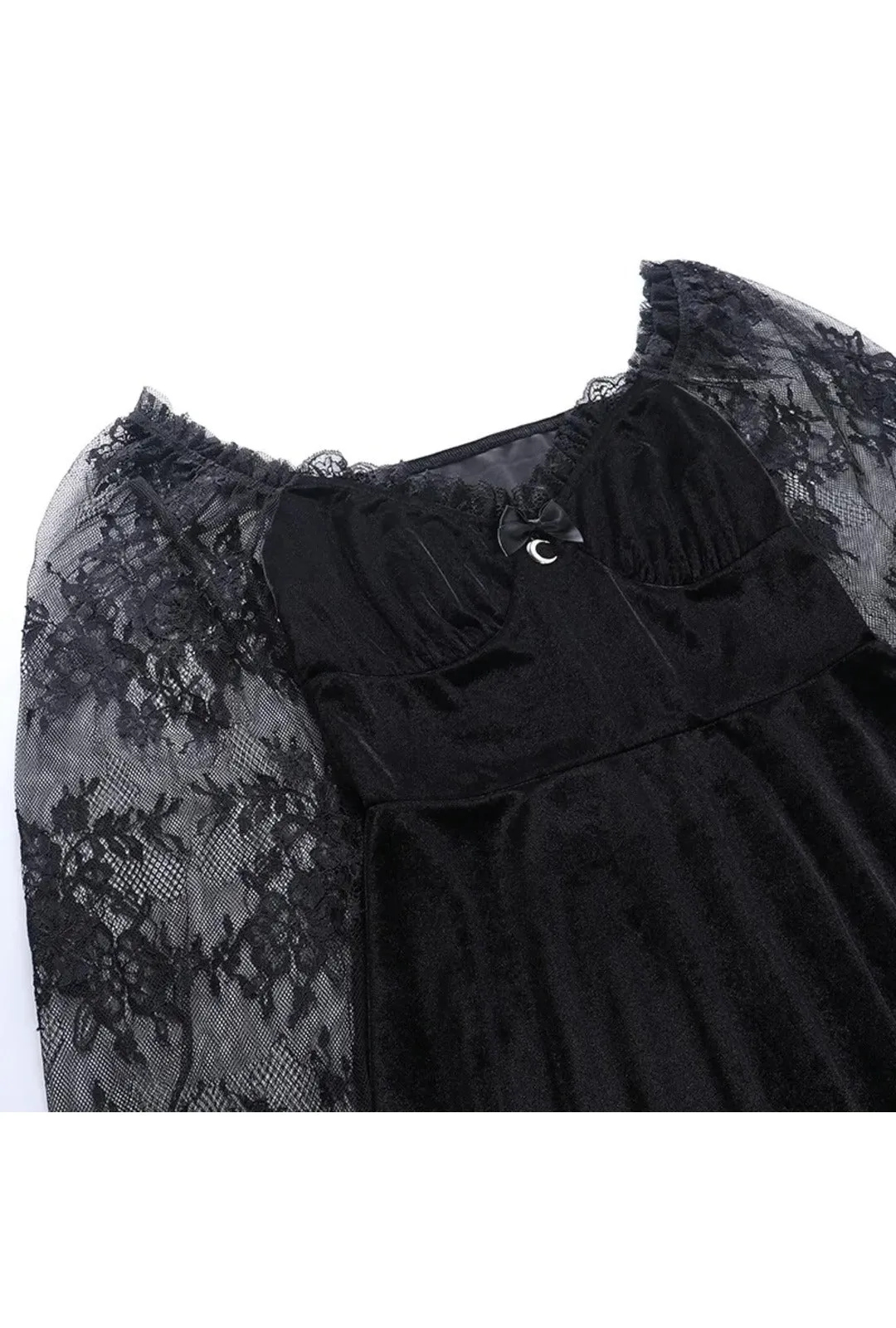 Black Long Sleeve Lace Gothic Dress