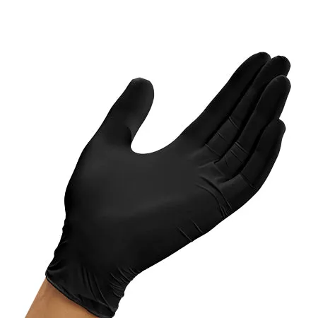 BLACK NITRILE GLOVES - BOX OF 100