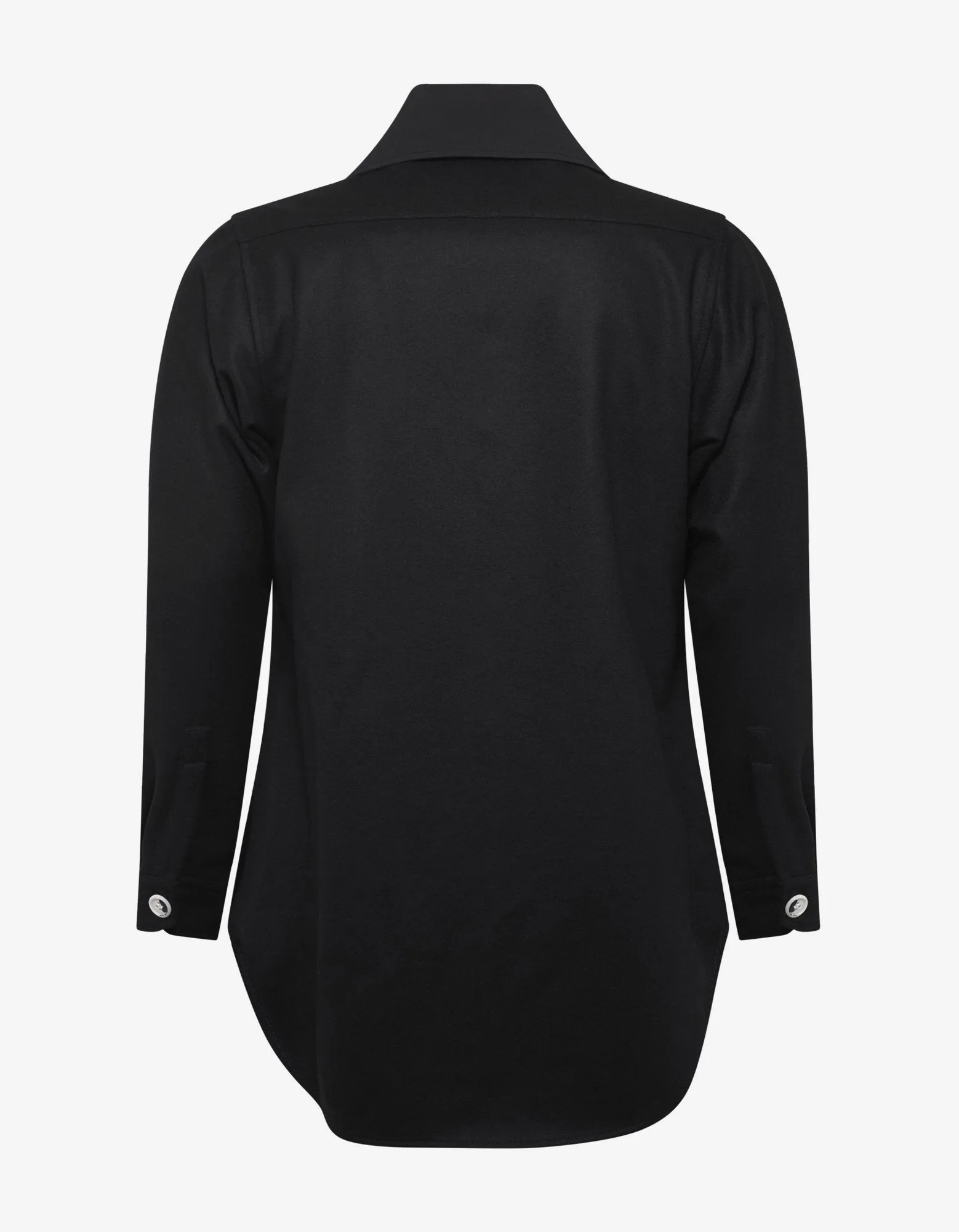 Black Stole Collar Embroidered Shirt