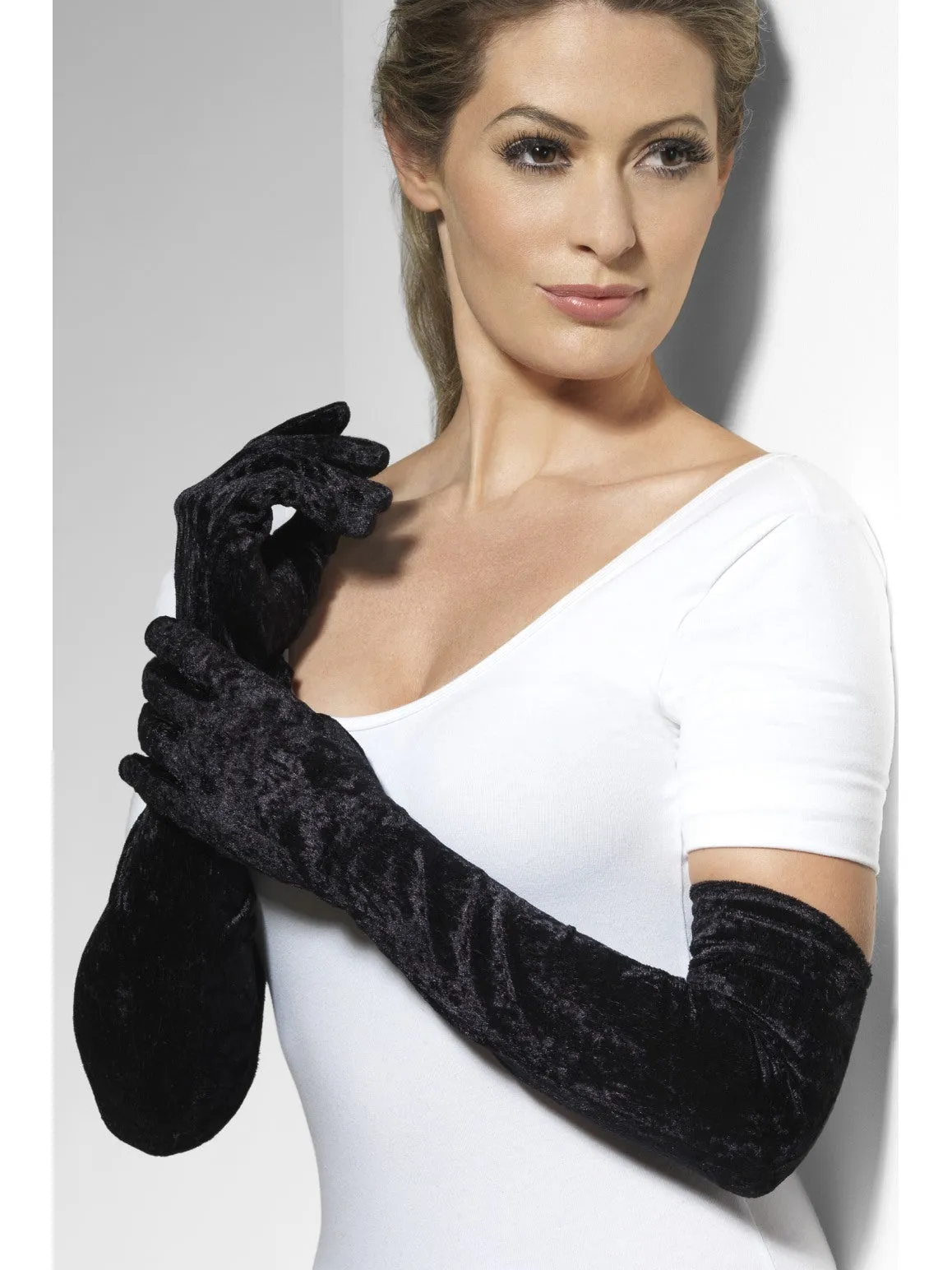 Black Velveteen Gloves