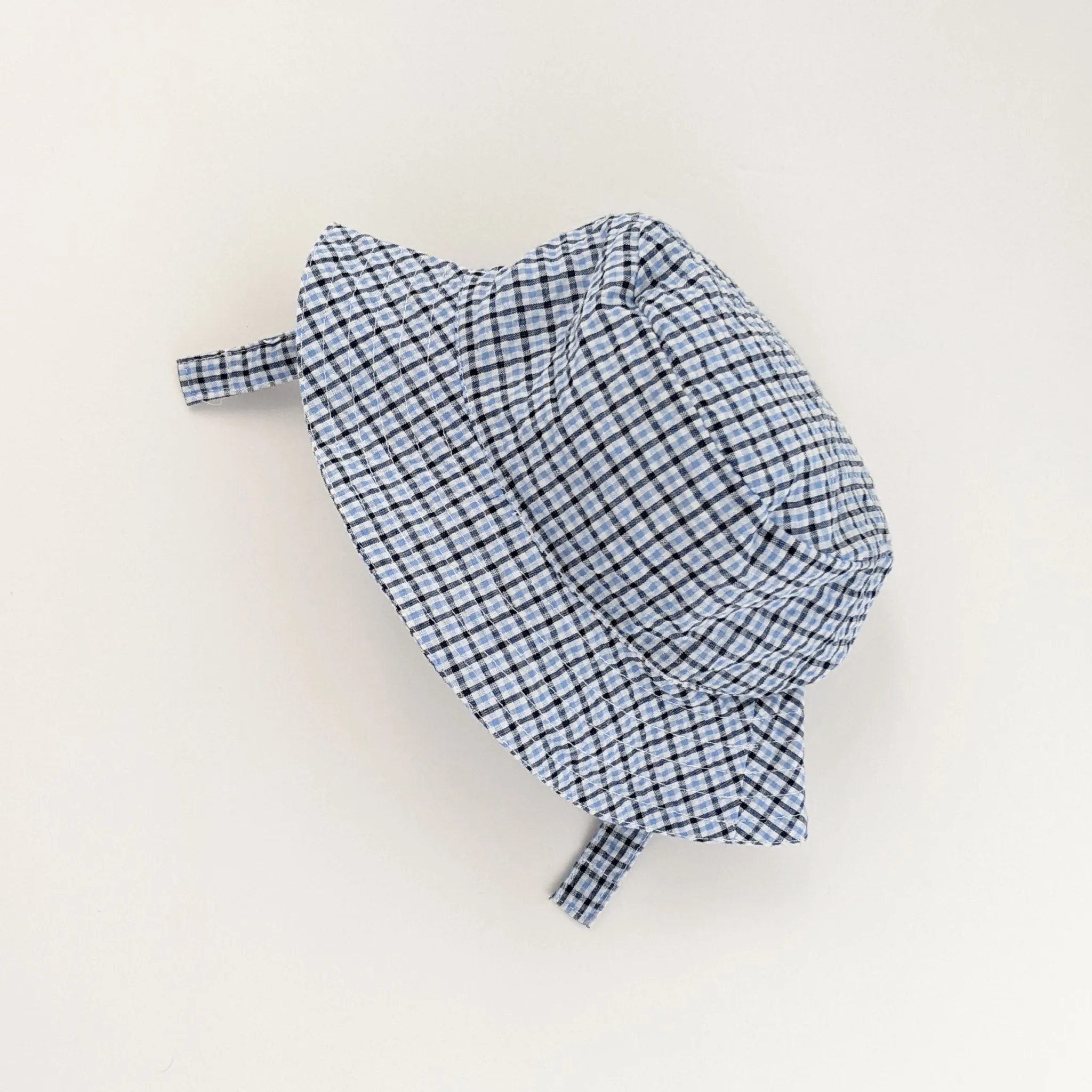 Blue Plaid UPF 25  Seersucker Bucket Hat for Babies and Toddlers