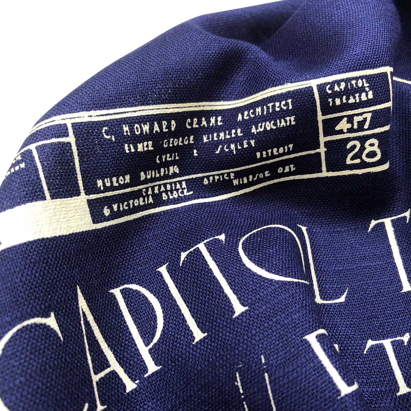 Blueprint Bamboo Scarf. Capitol Theatre, Detroit Opera House Pashmina