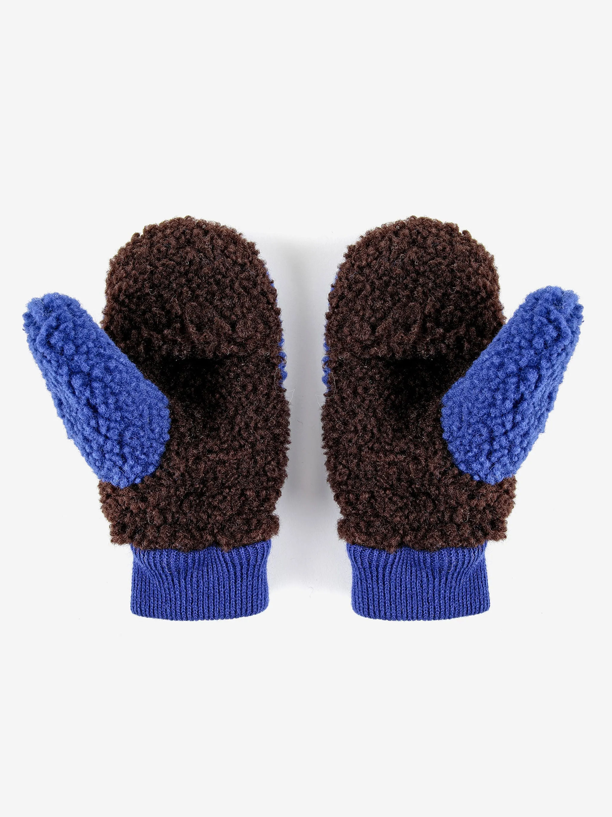 Bobo Choses color block sheepskin blue gloves