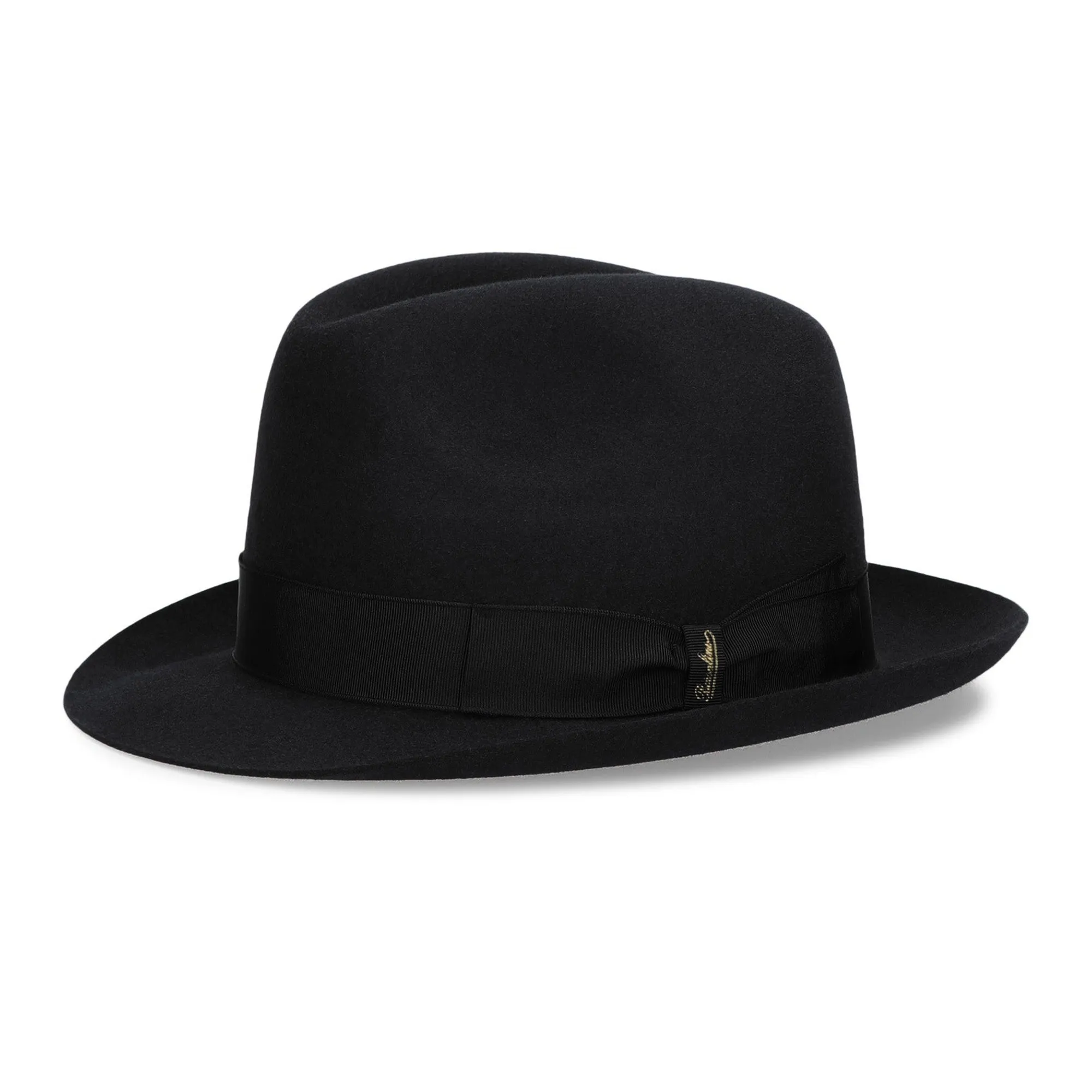 Borsalino Damiano Marengo in Black Felt Fedora Made in Italy