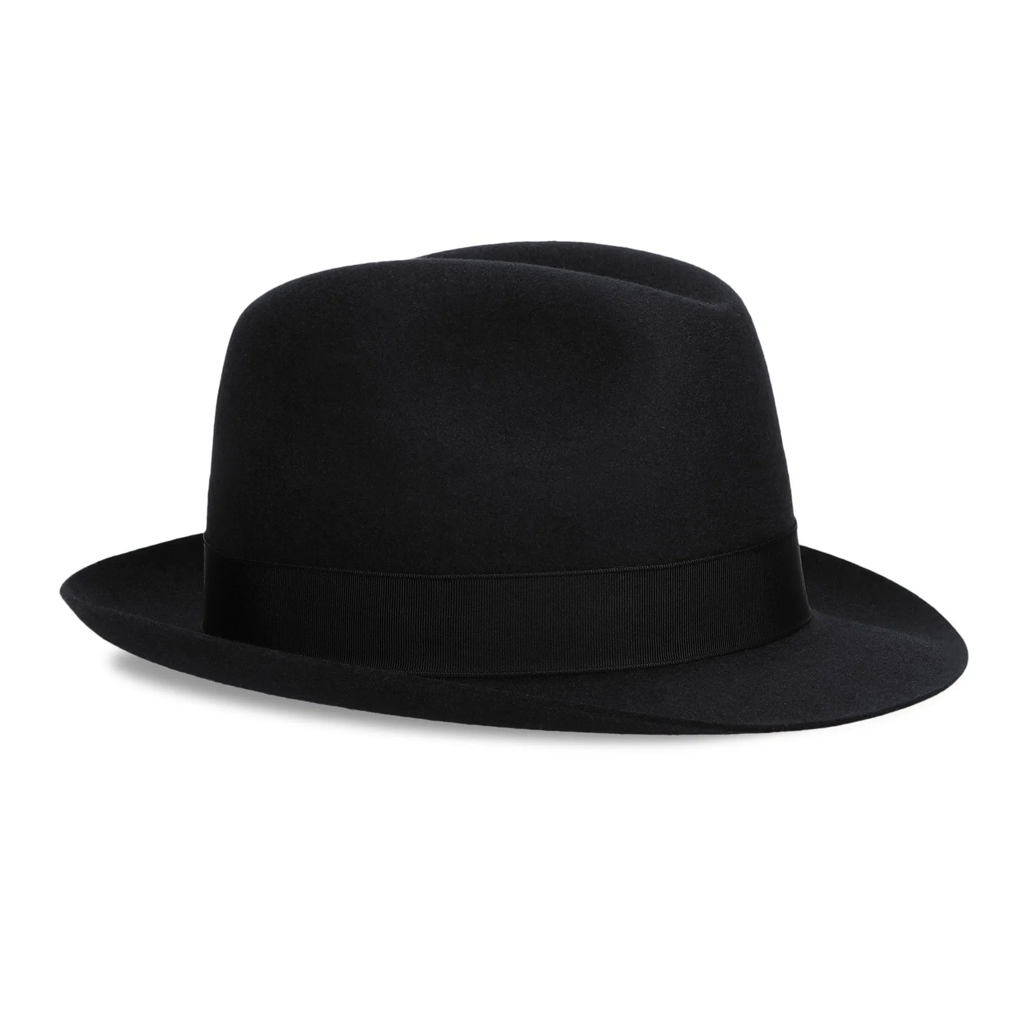 Borsalino Damiano Marengo in Black Felt Fedora Made in Italy