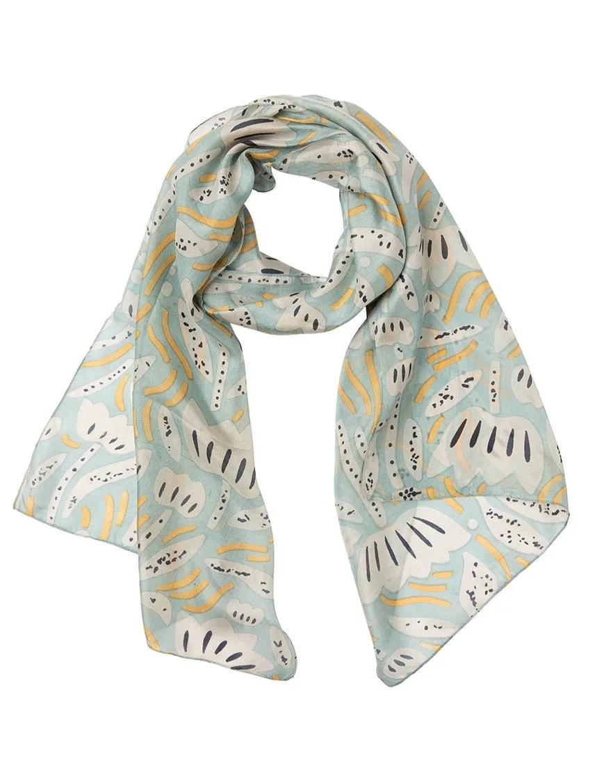 Bush Daisy Silk Scarf - Lake