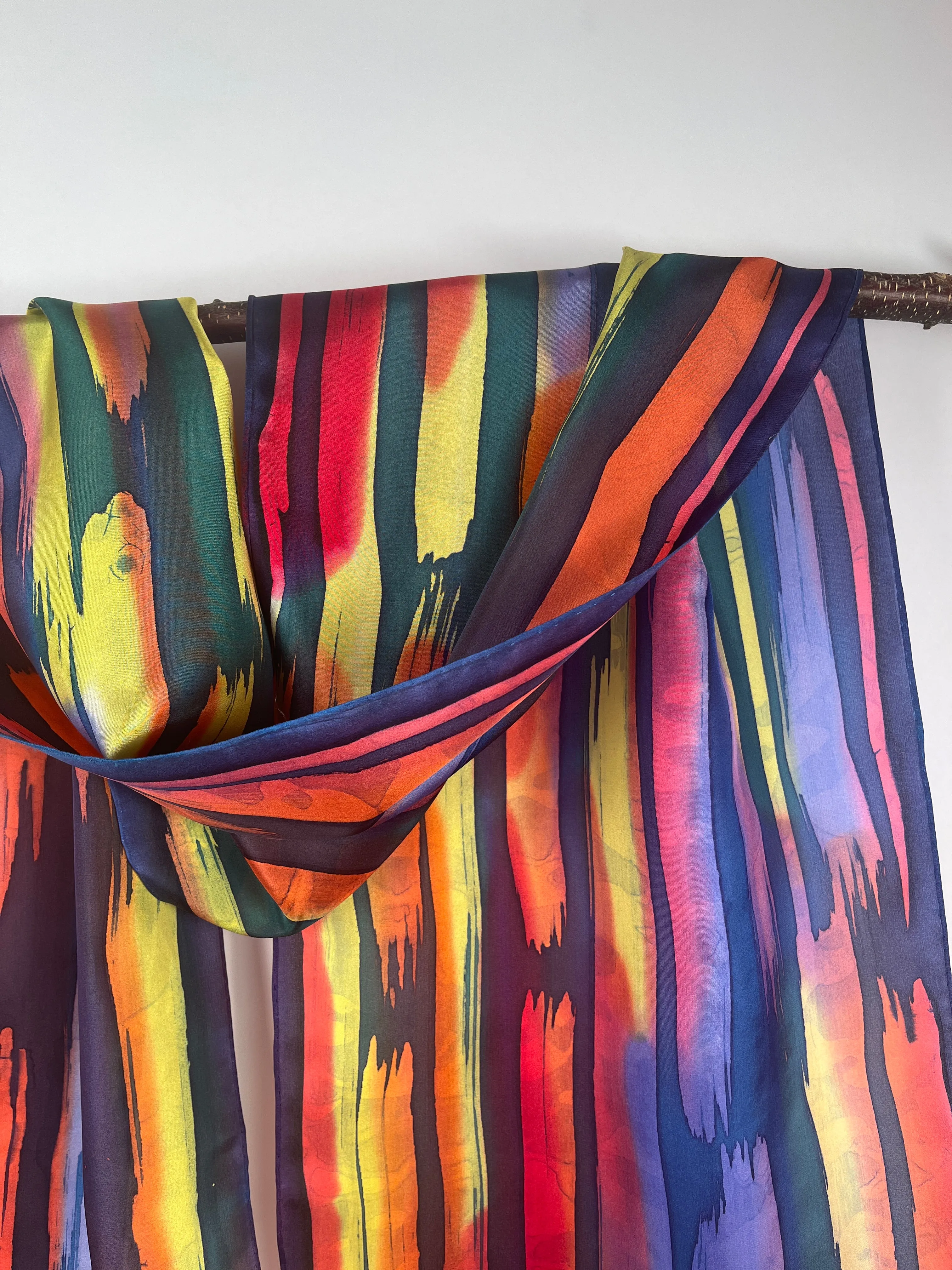 “Canyon Sunset” - Hand-dyed Silk Scarf - $125