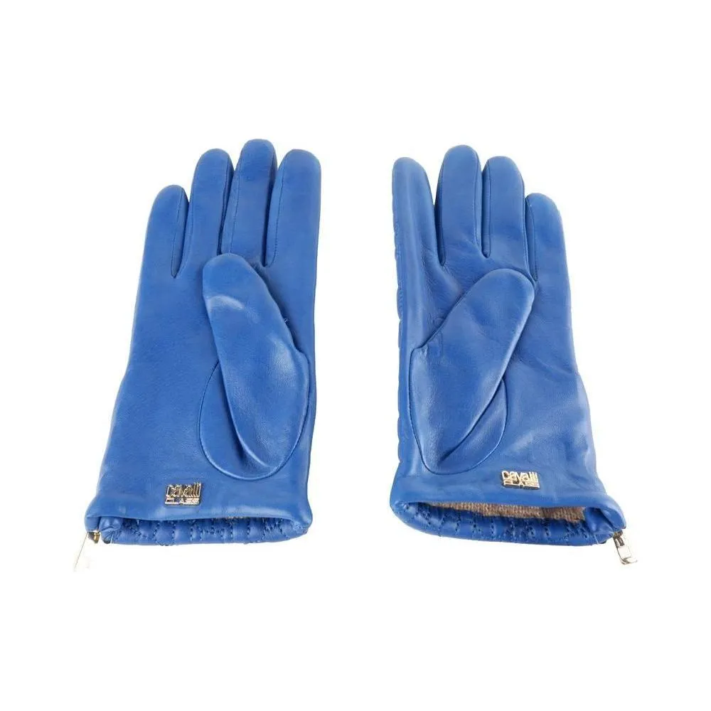 Cavalli Class Blue Lambskin Women Glove