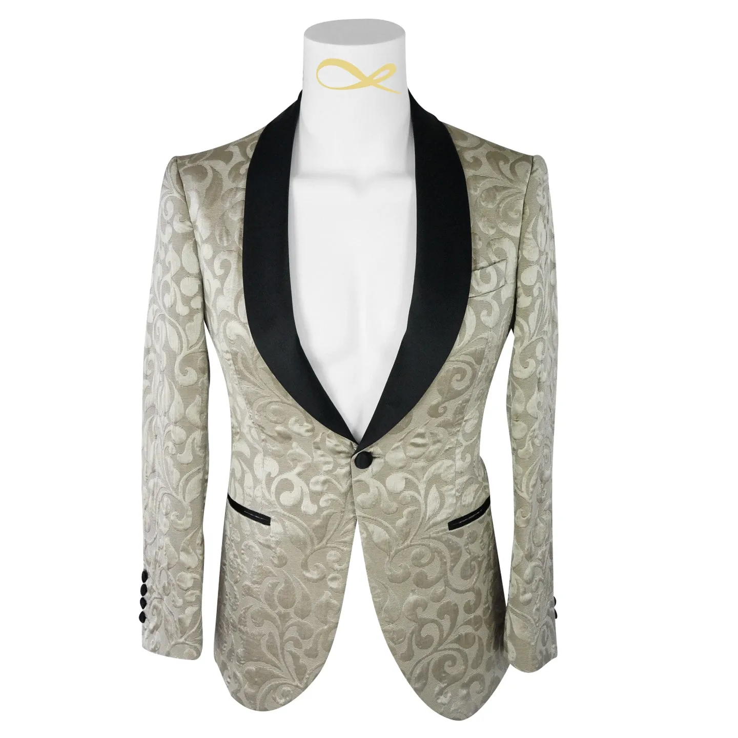 Champagne Oro and Black Paisley Dinner Jacket @ The Vault