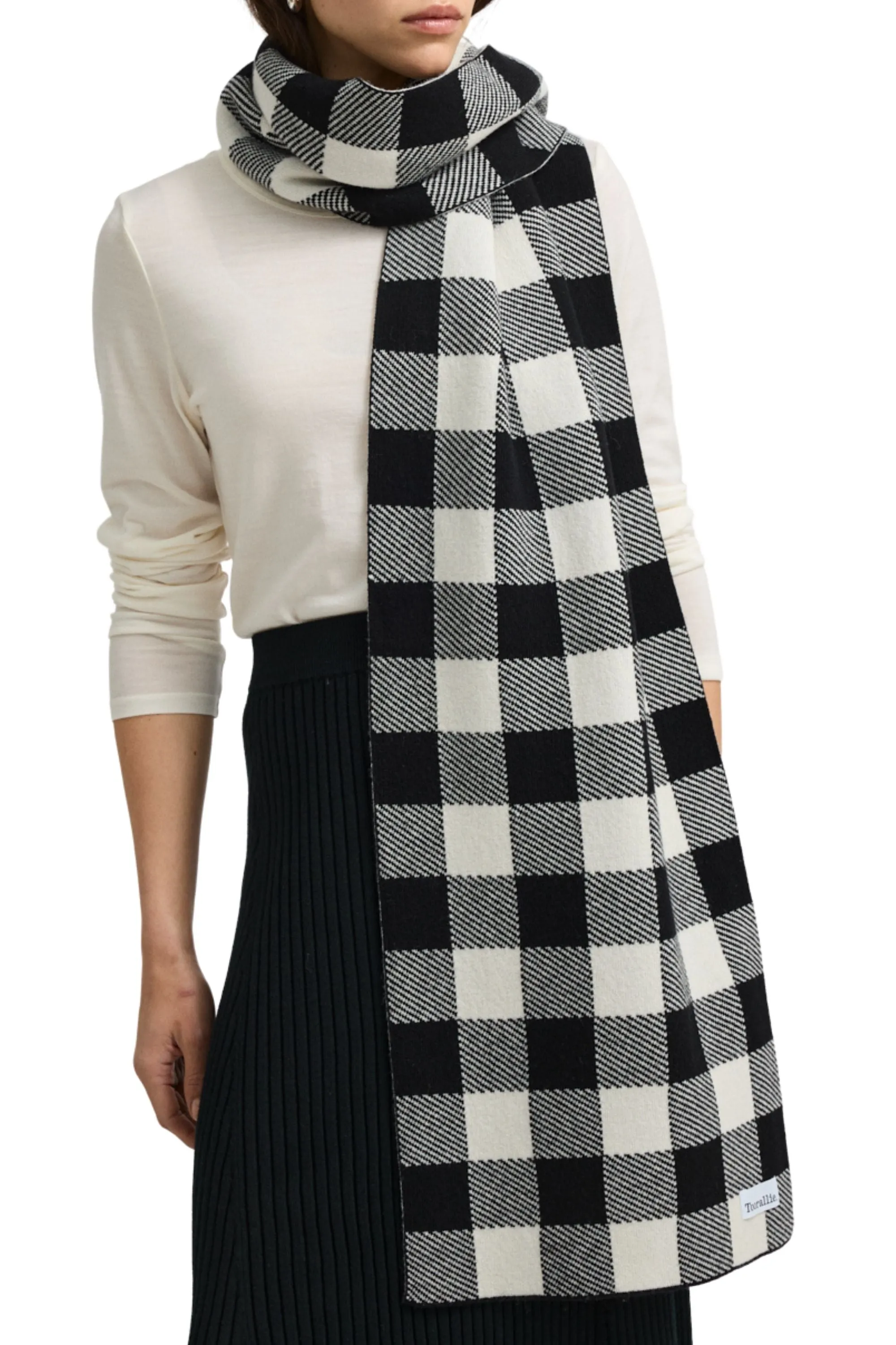 CHECKED WOOL SCARF - 9068