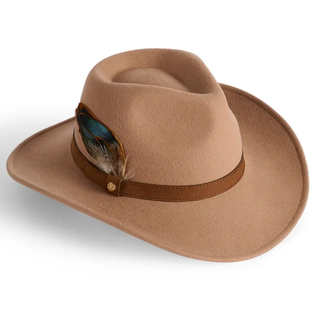 Cheltenham Wool Felt Ladies Fedora - Camel by Failsworth