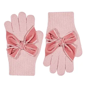 Condor dusky pink gloves with velvet bow