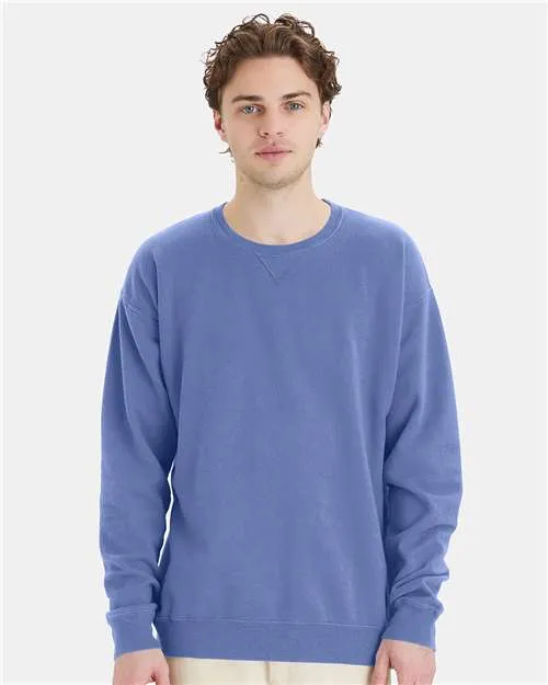 Custom Embroidered - ComfortWash by Hanes - Garment-Dyed Crewneck Sweatshirt - Frontier Blue - GDH400