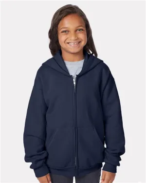 Custom Embroidered - Hanes - EcoSmart® Youth Full-Zip Hooded Sweatshirt - P480