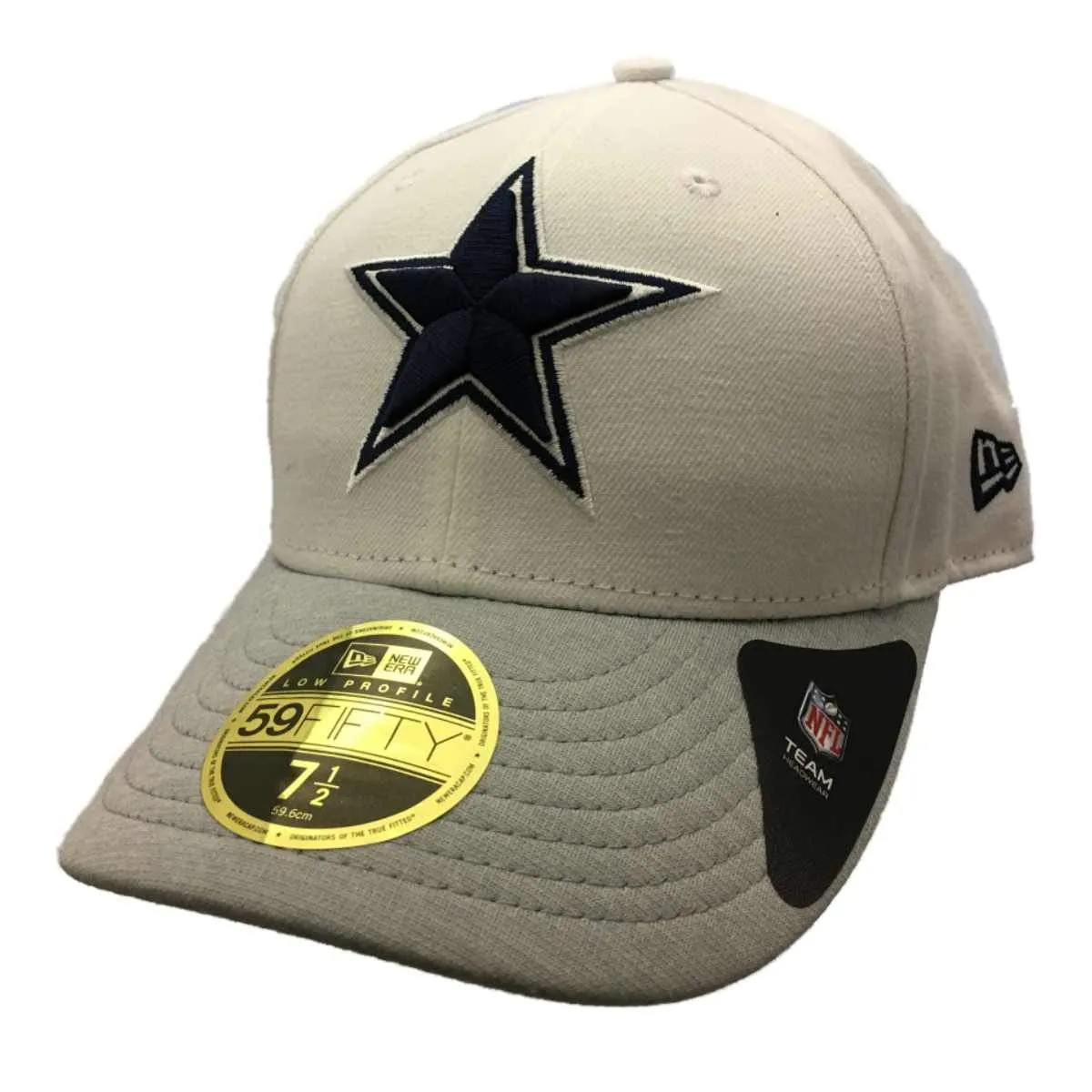 Dallas Cowboys New Era 59Fifty White Structured Fitted Baseball Hat Cap (7 1/2)