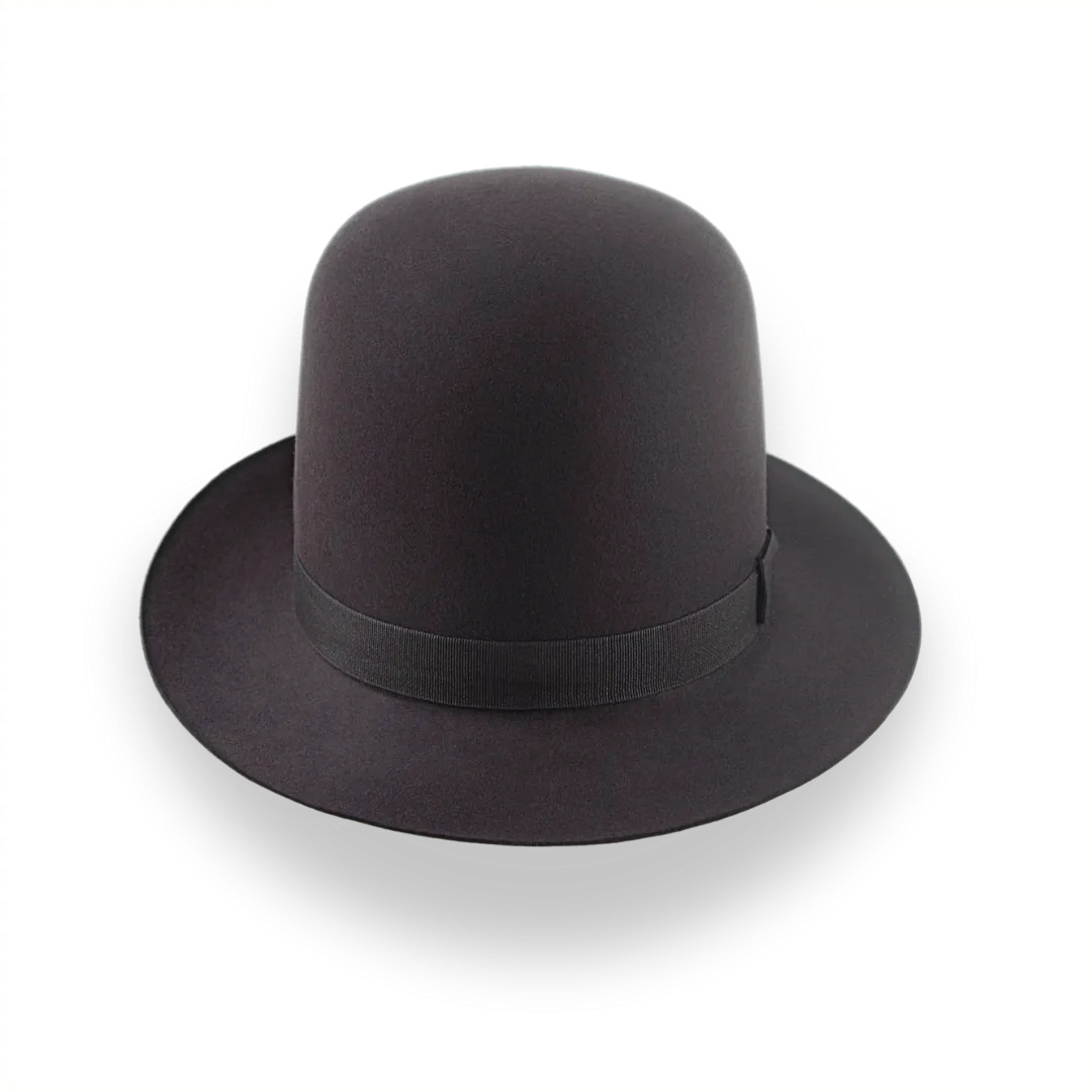 Dark Brown Open Crown Fedora in Malleable Beaver Fur Felt | The Bobcat