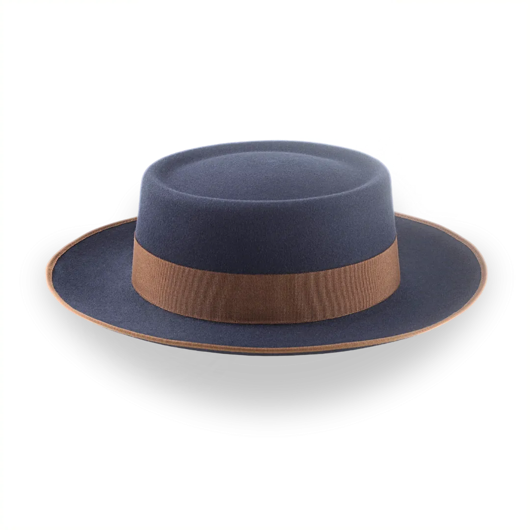 Dark Grey Telescope Wide Brim Fedora Hat For Men | The Zodiac