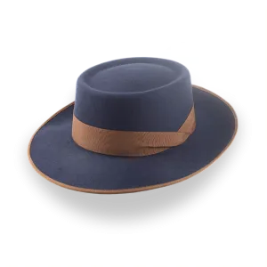 Dark Grey Telescope Wide Brim Fedora Hat For Men | The Zodiac