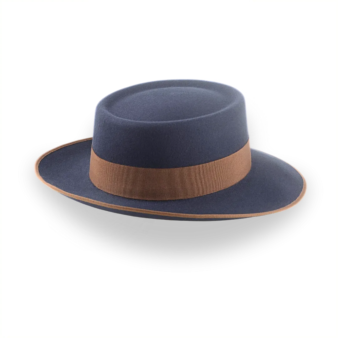 Dark Grey Telescope Wide Brim Fedora Hat For Men | The Zodiac