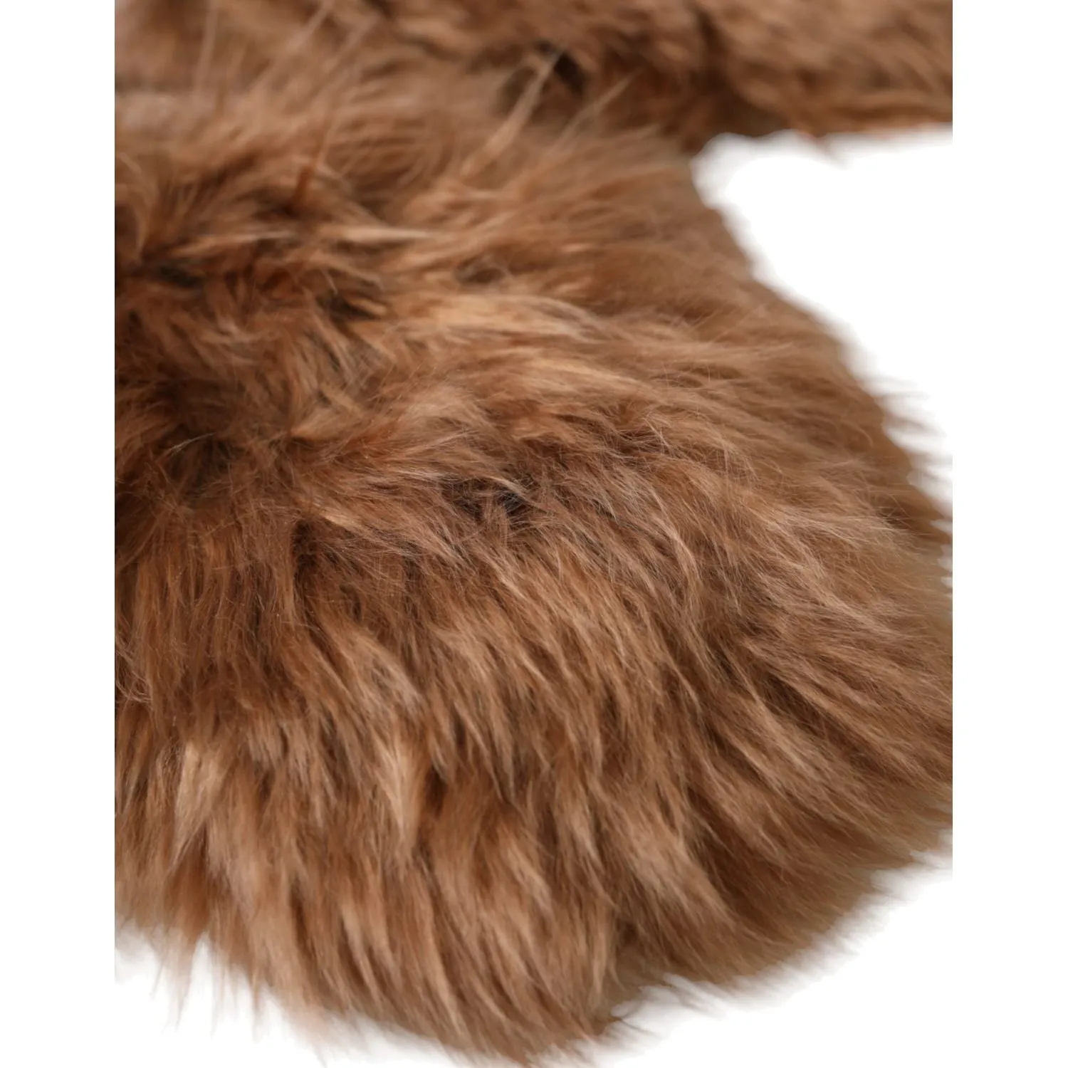 Dolce & Gabbana Brown Cashmere Knitted Fur Mid Arm Mitten Gloves