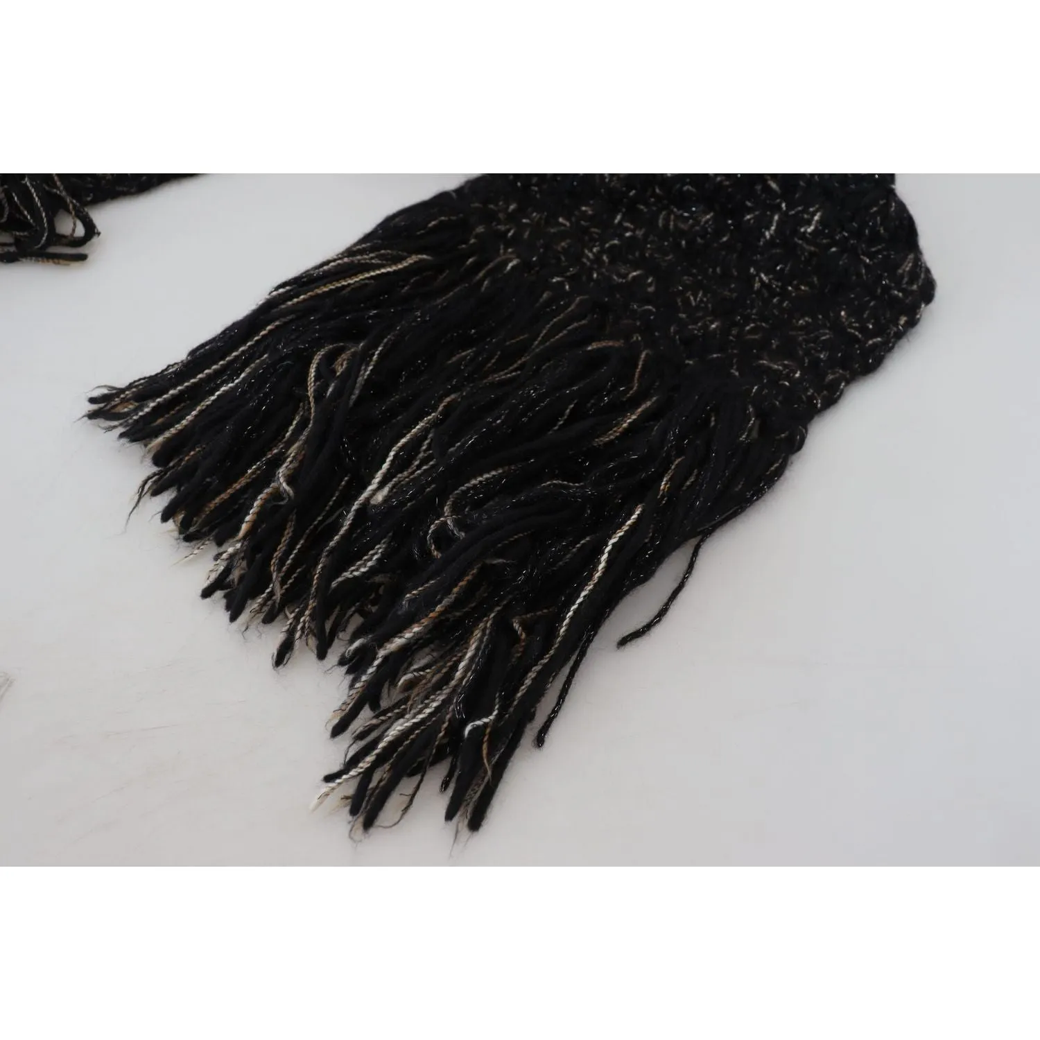 Dolce & Gabbana Elegant Virgin Wool Blend Black Scarf