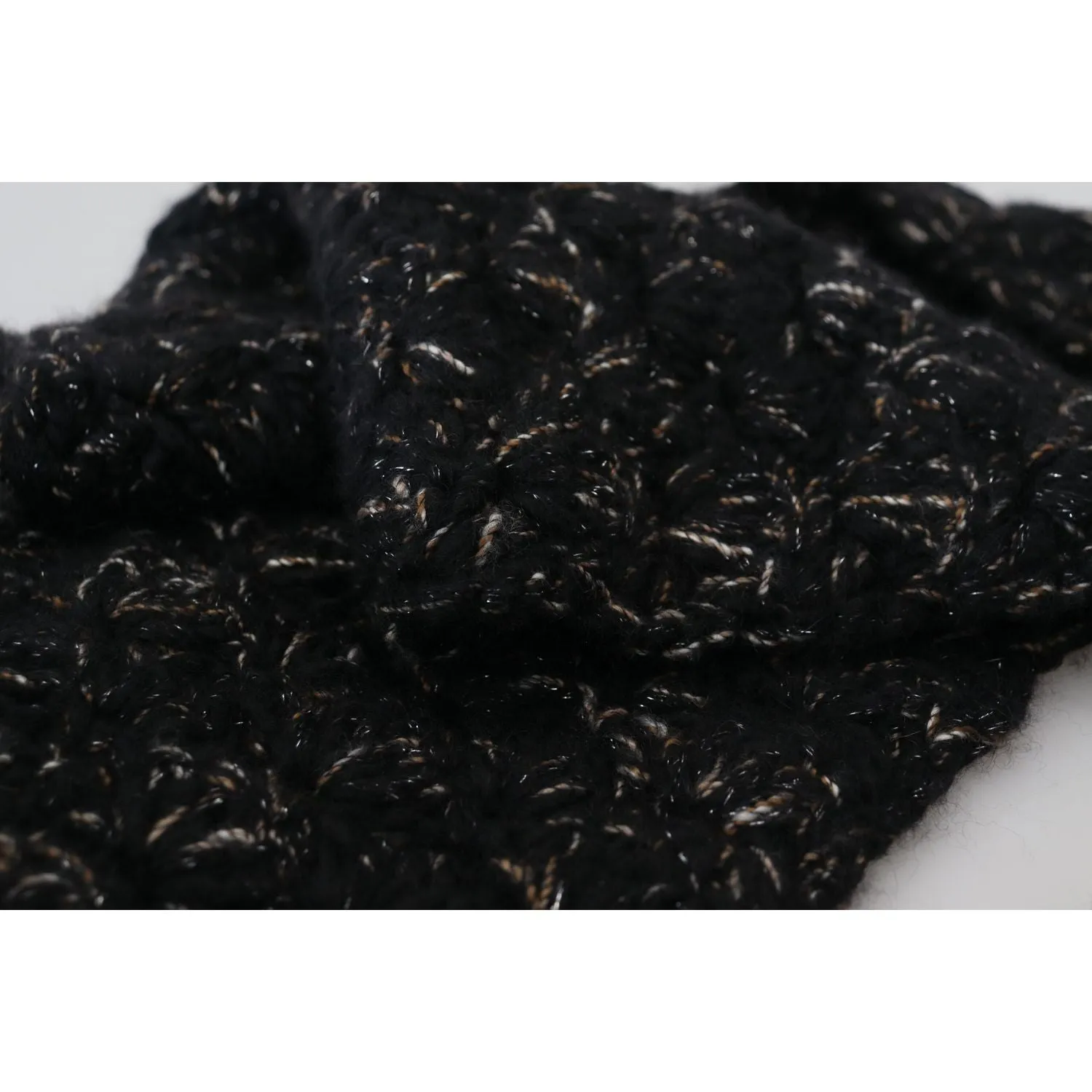 Dolce & Gabbana Elegant Virgin Wool Blend Black Scarf