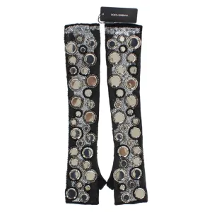 Dolce & Gabbana Sequin-Embellished Cashmere Fingerless Gloves