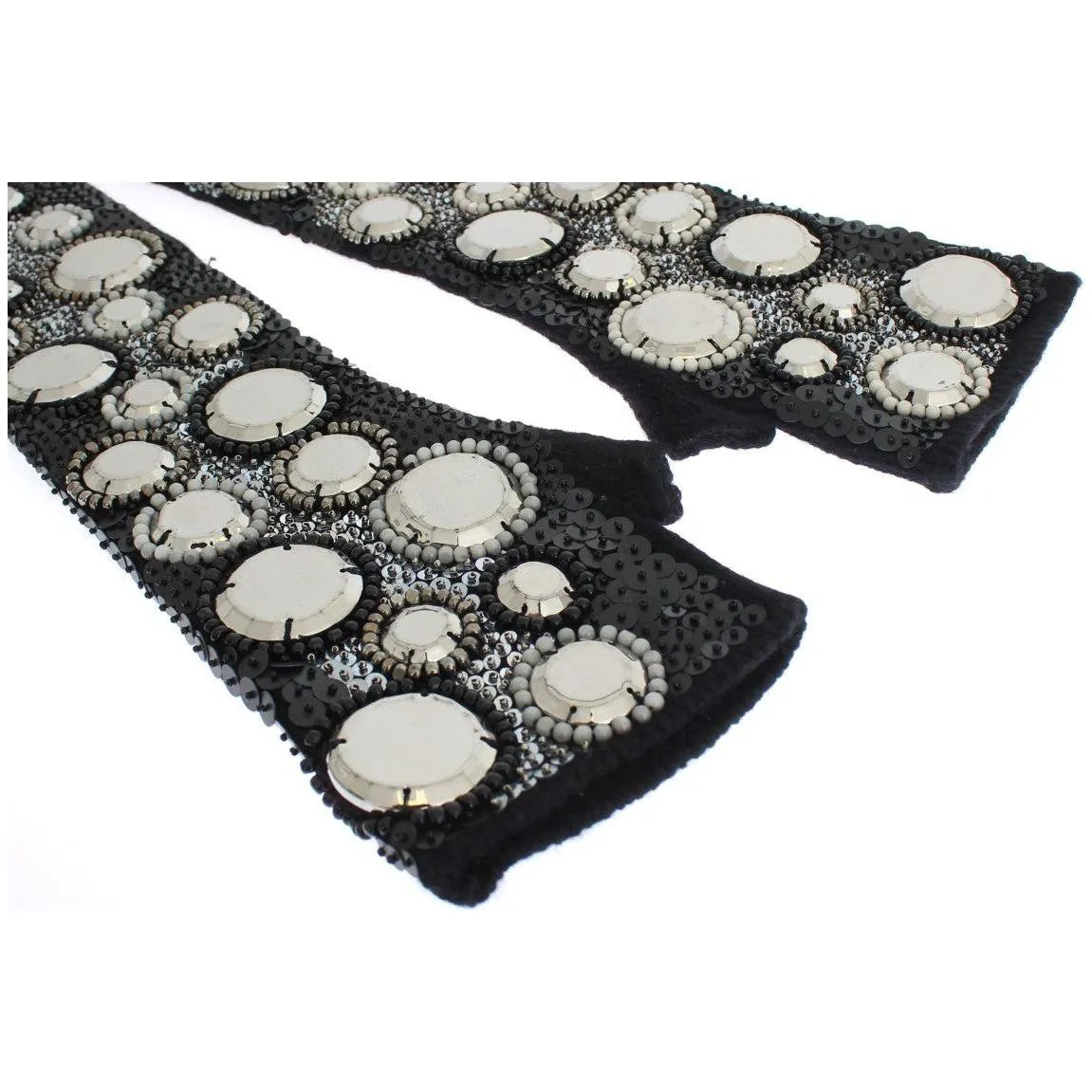 Dolce & Gabbana Sequin-Embellished Cashmere Fingerless Gloves