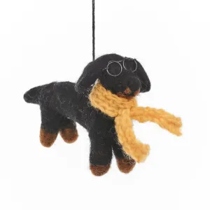 Douglas the Dachshund Felt Ornament 5"