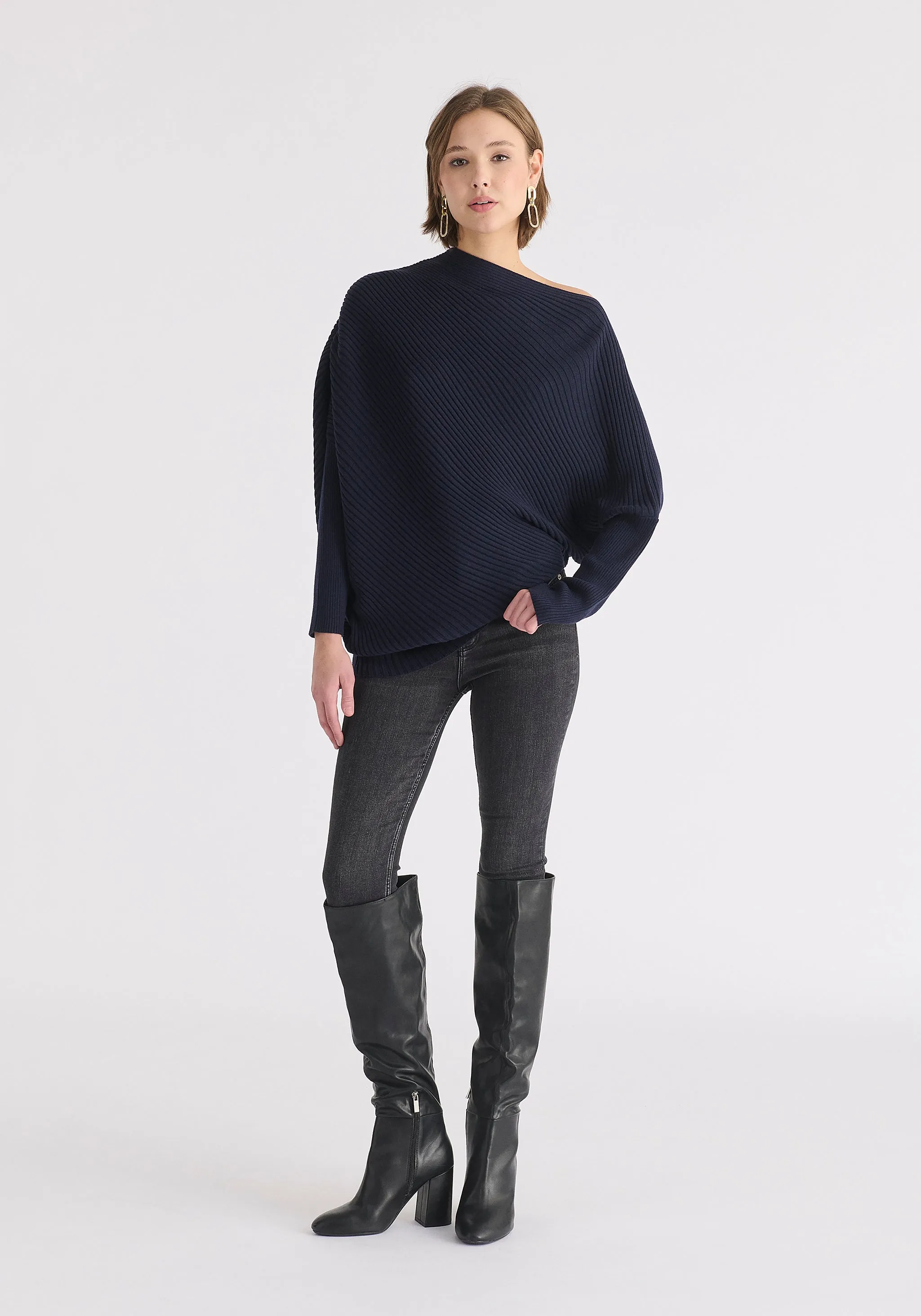 Draped Knitted Jumper