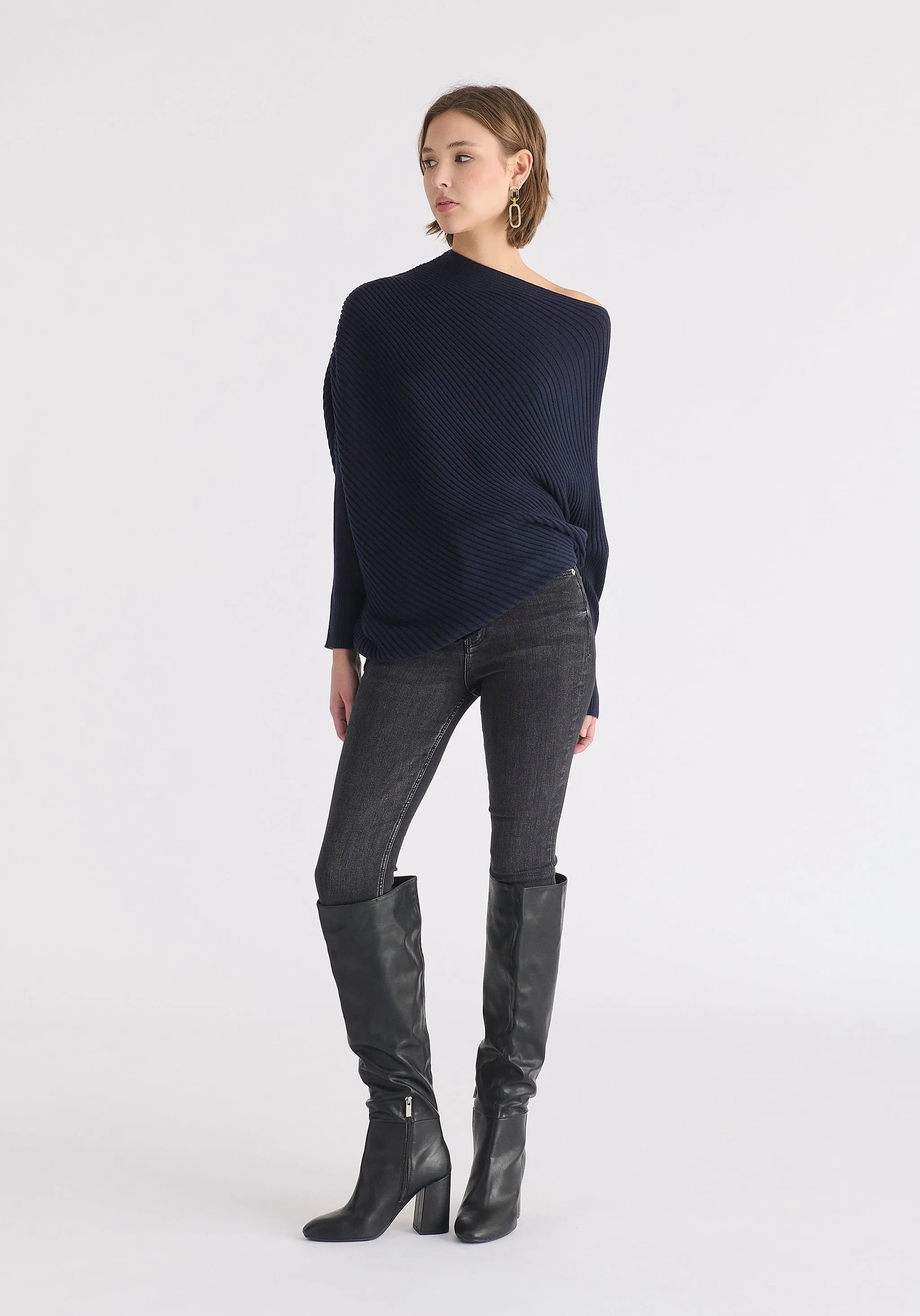 Draped Knitted Jumper